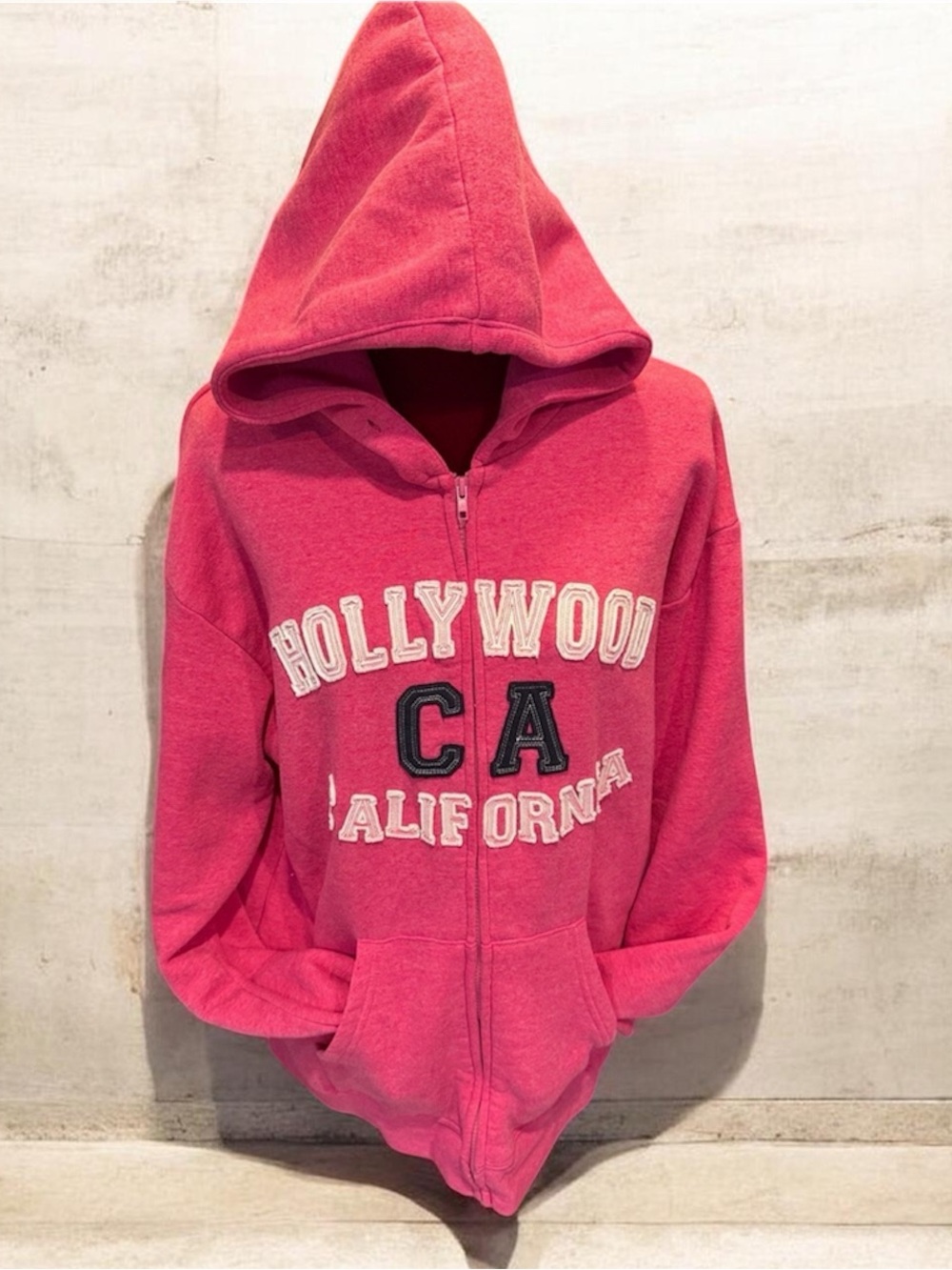 #686 4/$32-Pink zip front hoodie